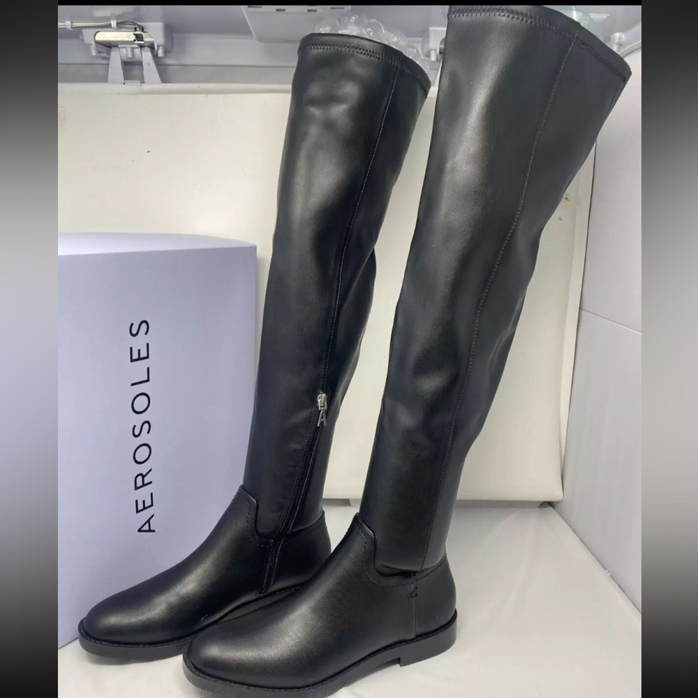 AEROSOLES Black Over the Knee Boots NWOT - Picture 3 of 15